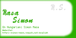 masa simon business card